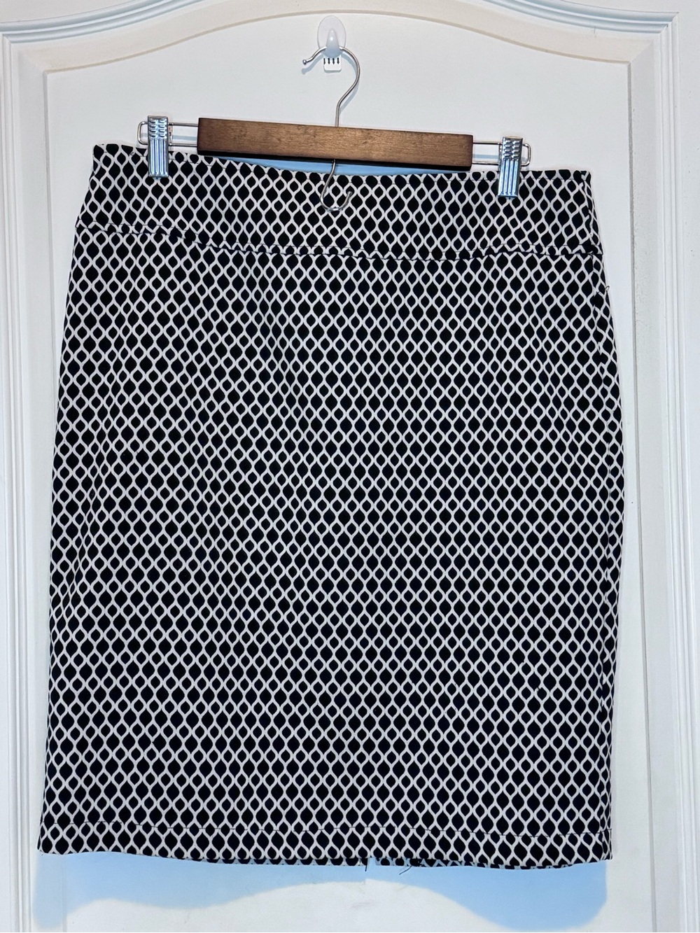 Soho Apparel Black and White Lattice Pencil Skirt